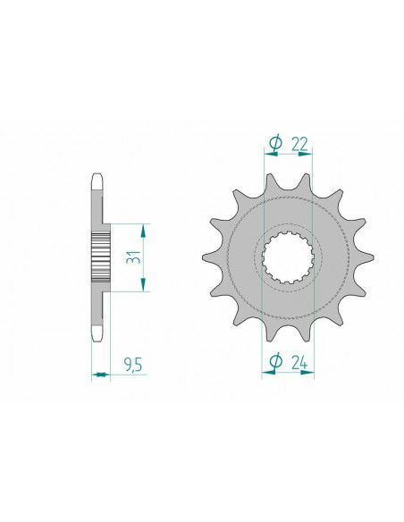 Pignon AFAM acier standard 22406 - 520