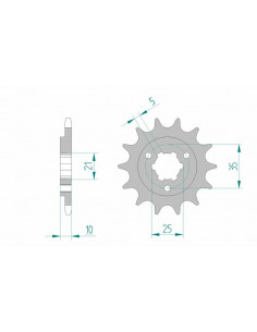 Pignon AFAM acier standard 22600 - 520