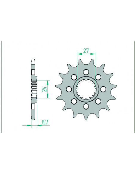 Pignon AFAM acier standard 22902 - 520