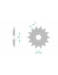 Pignon AFAM acier standard 24201 - 520