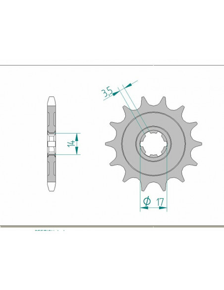 Pignon AFAM acier standard 24203 - 428