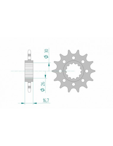 Pignon AFAM acier standard 20613 - 520