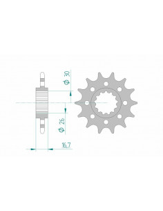 Pignon AFAM acier standard 20613 - 520