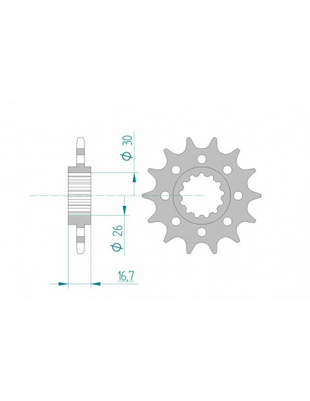 Pignon AFAM acier standard 20613 - 520