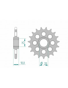 Pignon AFAM acier standard 61602 - 525