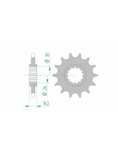 Pignon AFAM acier standard 20607 - 525