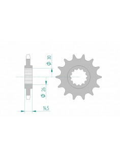 Pignon AFAM acier standard 20611 - 525