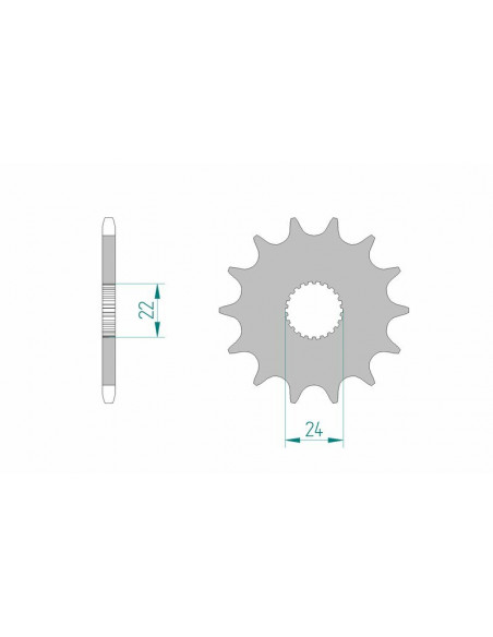 Pignon AFAM acier standard 61201 - 520