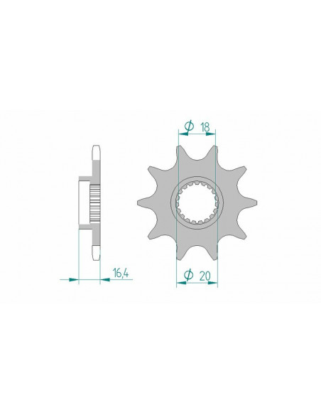 Pignon AFAM acier standard 79304 - 520