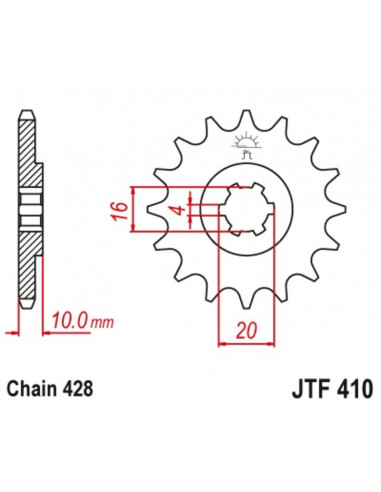 Pignon JT SPROCKETS acier standard 410 - 428