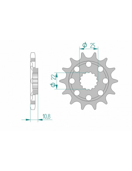 Pignon AFAM acier standard 94807 - 525