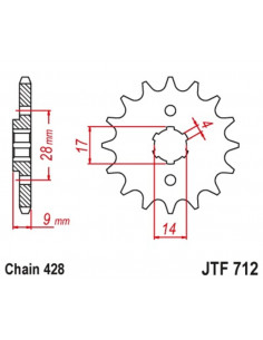 Pignon JT SPROCKETS acier standard 712 - 428 2