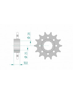 Pignon AFAM acier standard 61601 - 520