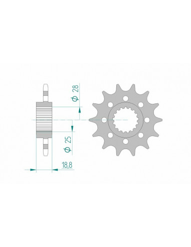 Pignon AFAM acier standard 61601 - 520