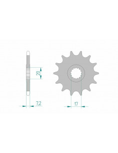 Pignon AFAM acier standard 73202 - 520