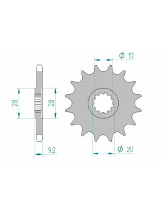 Pignon AFAM acier standard 94121 - 428