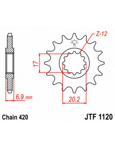 Pignon JT SPROCKETS acier standard 1120 - 420 2