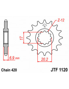 Pignon JT SPROCKETS acier standard 1120 - 420