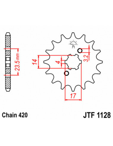 Pignon JT SPROCKETS acier standard 1128 - 420