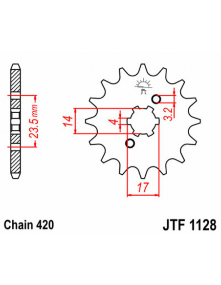 Pignon JT SPROCKETS acier standard 1128 - 420
