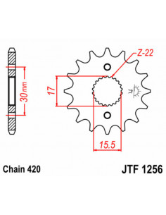 Pignon JT SPROCKETS acier standard 1256 - 420 2