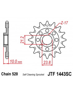 Pignon JT SPROCKETS acier anti-boue 1443 - 520 2