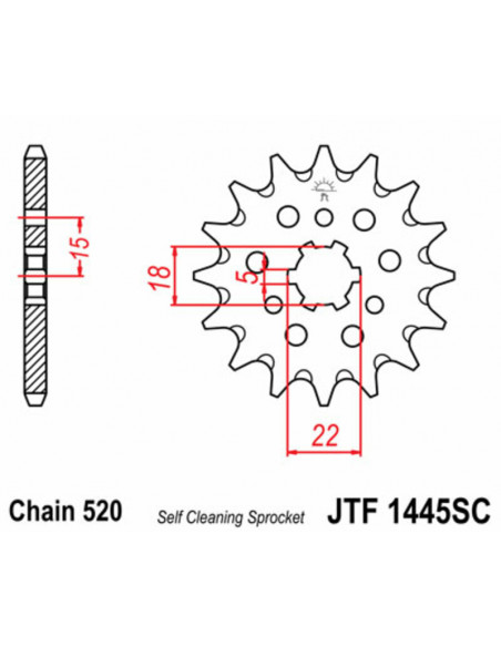 Pignon JT SPROCKETS acier anti-boue 1445 - 520
