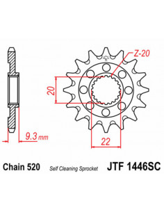 Pignon JT SPROCKETS acier anti-boue 1446 - 520 2