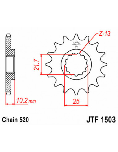 Pignon JT SPROCKETS acier standard 1503 - 525