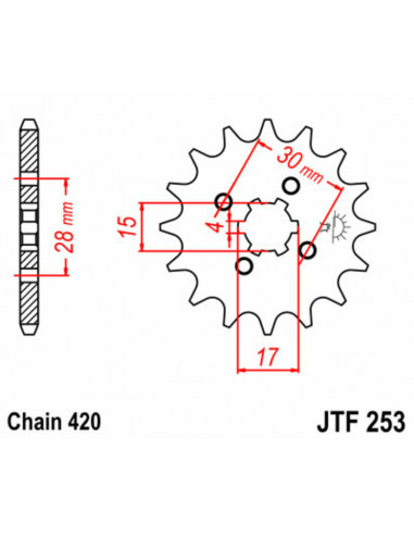 Pignon JT SPROCKETS acier standard 253 - 428