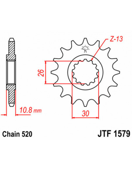Pignon JT SPROCKETS acier standard 1579 - 520
