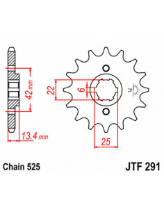 Pignon JT SPROCKETS acier standard 291 - 525 2