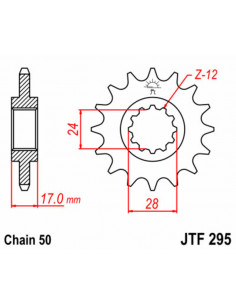 Pignon JT SPROCKETS acier standard 295 - 530 2