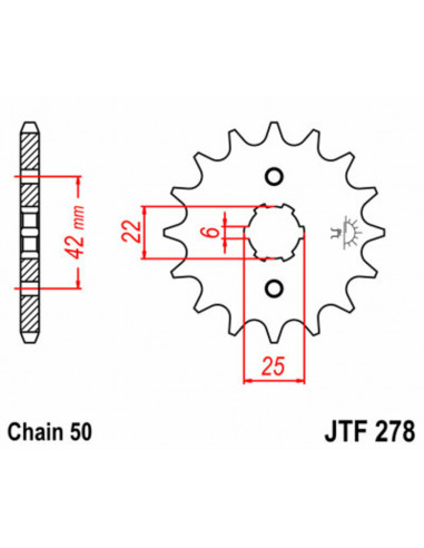 Pignon JT SPROCKETS acier standard 278 - 520