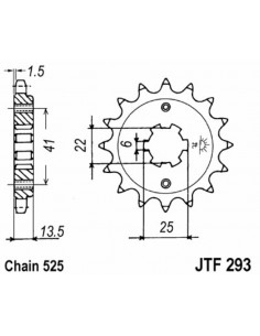 Pignon JT SPROCKETS acier standard 293 - 525 2