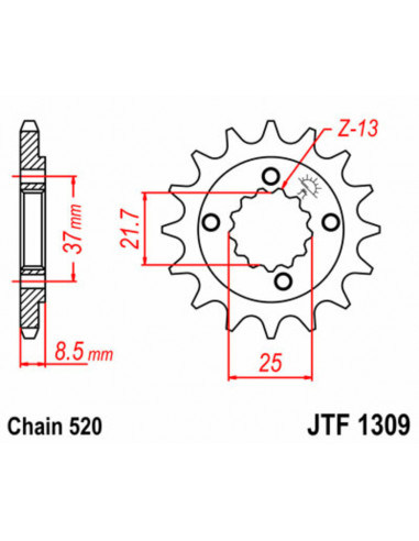Pignon JT SPROCKETS acier standard 1309 - 520
