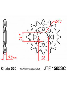 Pignon JT SPROCKETS acier anti-boue 1565 - 520 2