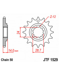 Pignon JT SPROCKETS acier standard 1529 - 525 2