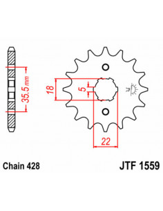 Pignon JT SPROCKETS acier standard 1559 - 428 2