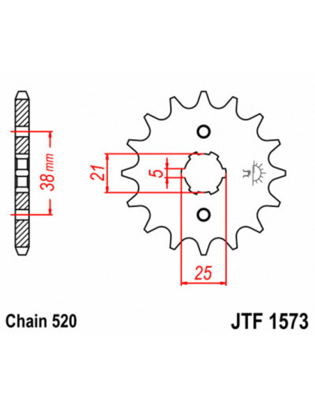 Pignon JT SPROCKETS acier standard 1573 - 520