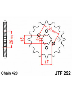 Pignon JT SPROCKETS acier standard 252 - 420 2