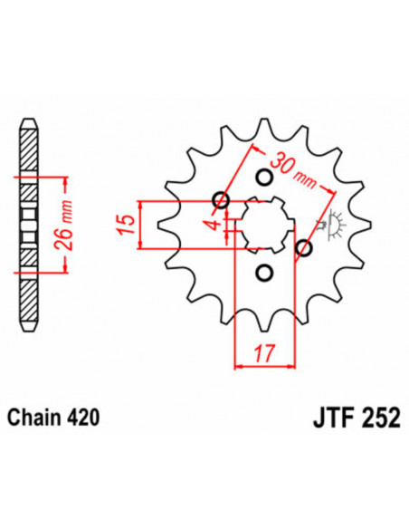 Pignon JT SPROCKETS acier standard 252 - 420