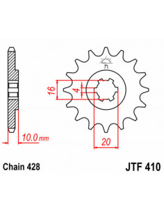 Pignon JT SPROCKETS acier standard 410 - 428 2