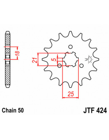 Pignon JT SPROCKETS acier standard 424 - 428