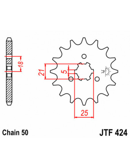 Pignon JT SPROCKETS acier standard 424 - 428