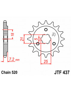 Pignon JT SPROCKETS acier standard 437 - 520 2