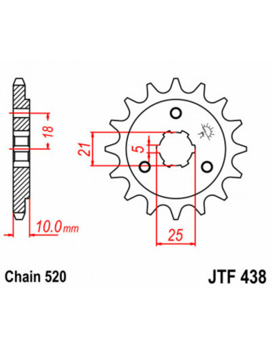 Pignon JT SPROCKETS acier standard 438 - 520