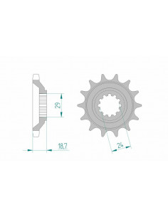 Pignon AFAM acier standard 24805 - 530