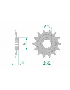 Pignon AFAM acier standard 43400 - 520