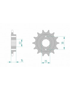 Pignon AFAM acier standard 52610 - 520